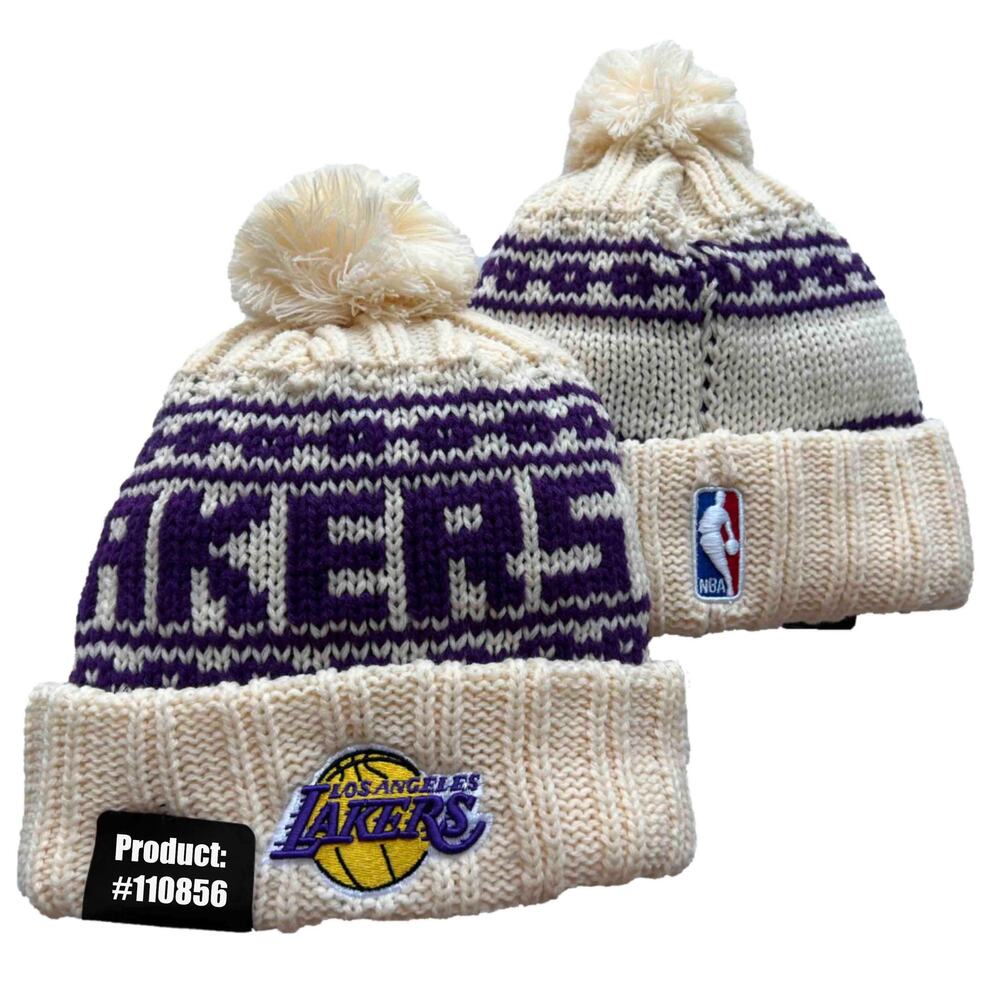 NWT Los‎ Angeles Lakers Chunky Knit Pom Beanie Fleece Lining Unisex